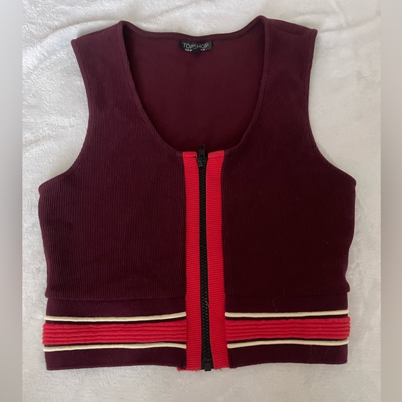 Zip Up Crop Top Tank - Picture 1 of 2